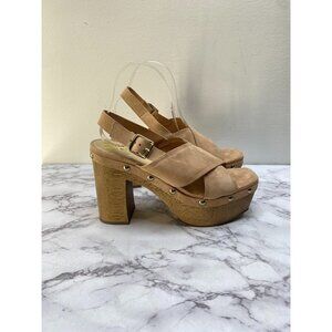 Vince Camuto Women's Tan Jenevya Platform Block Heel Sandals SZ 9
